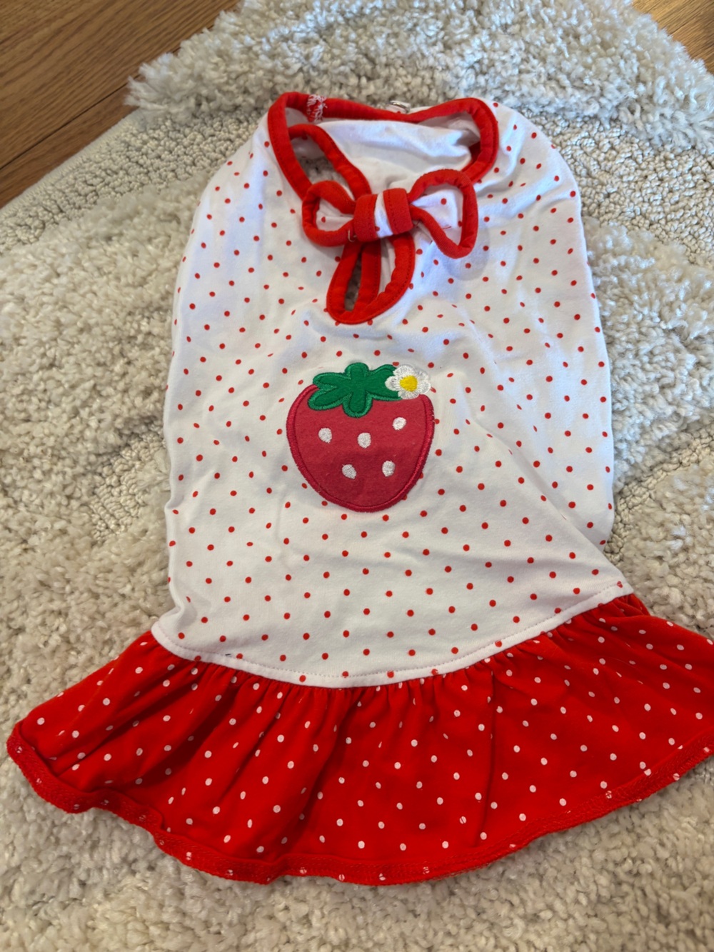 Kilppo Red Polka Dot Strawberry Dog Dress - Medium